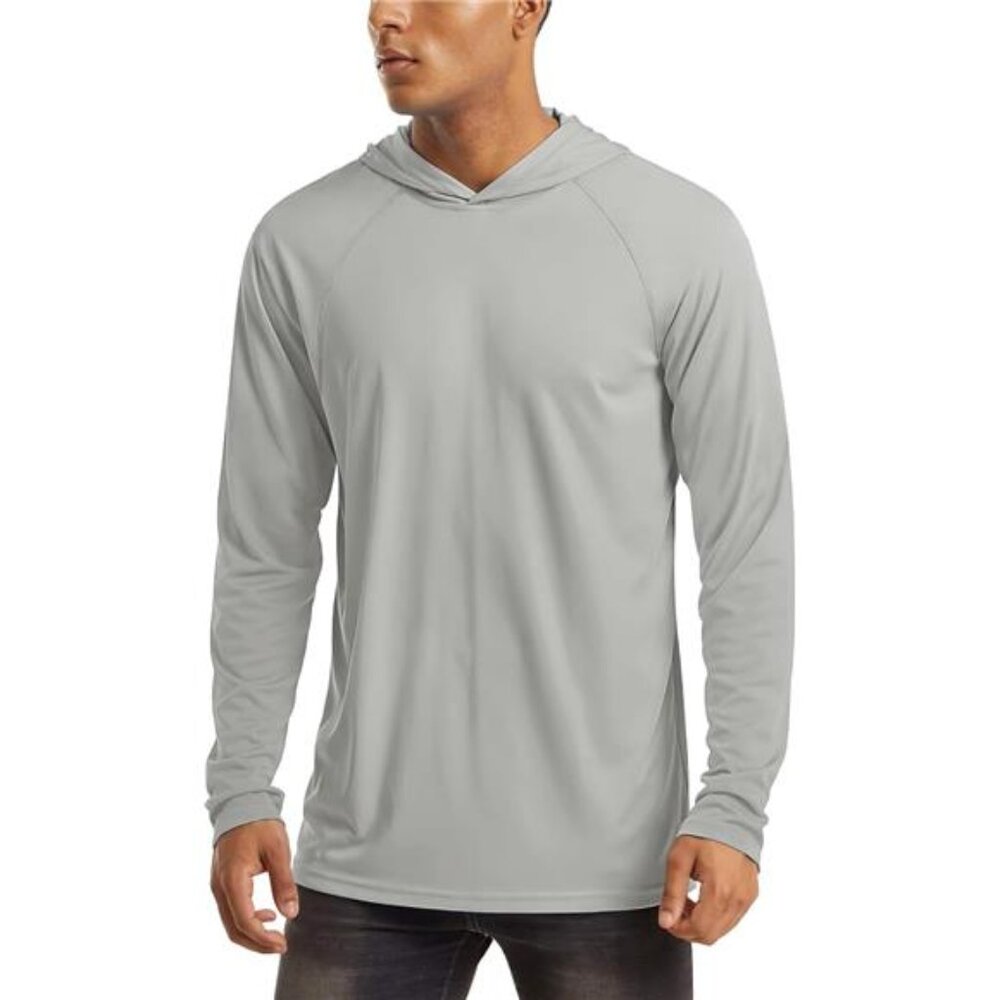 Men's Hooded UPF 50+ Sun Protection T Shirts Long Sleeve Athletic